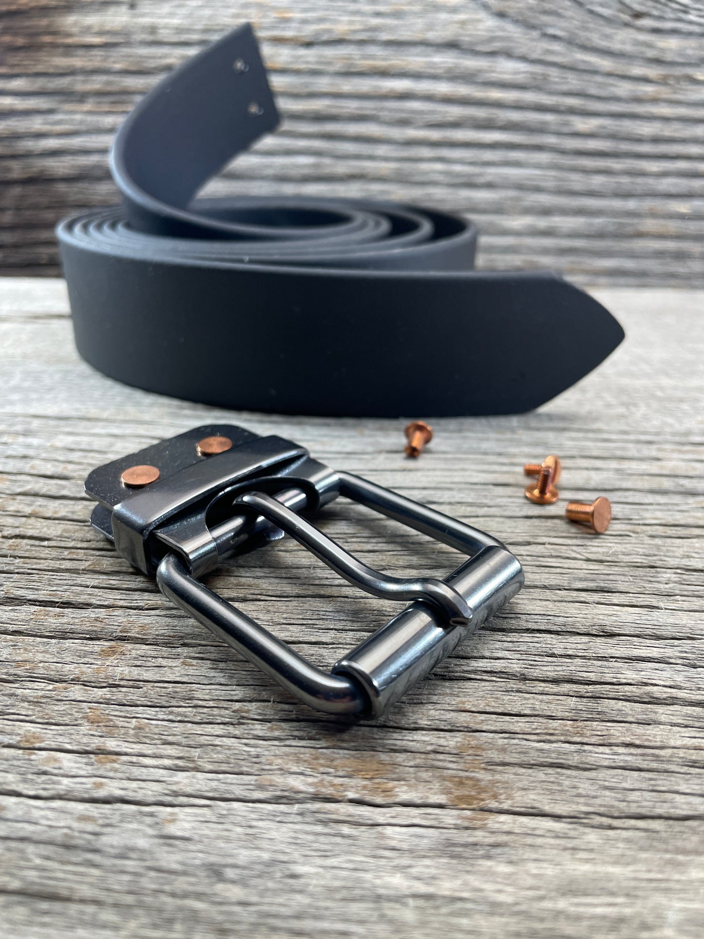 (CB-02)1 - Gunmetal Copper Belt-Plate Buckle