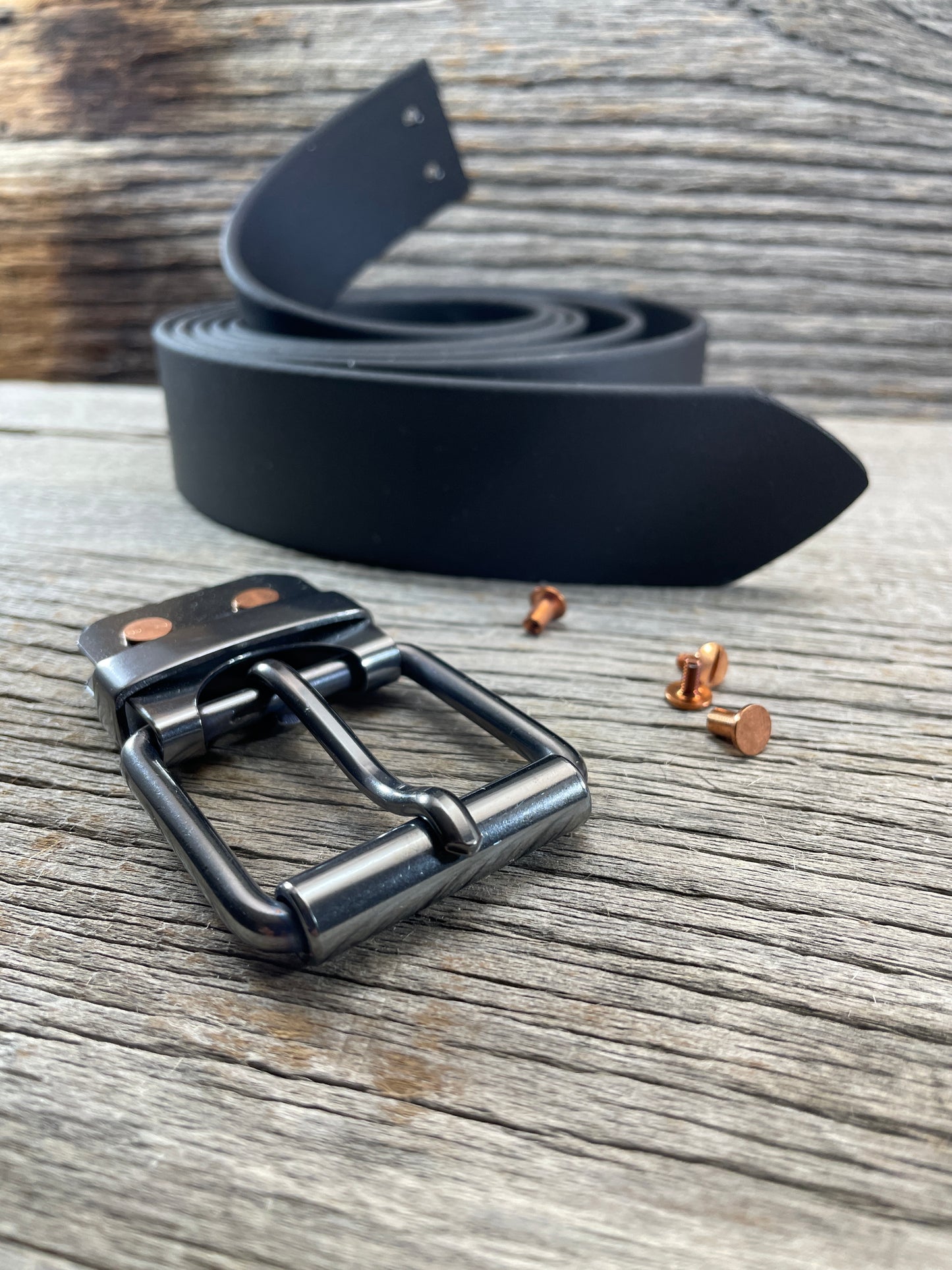 (CB-02)1 - Gunmetal Copper Belt-Plate Buckle