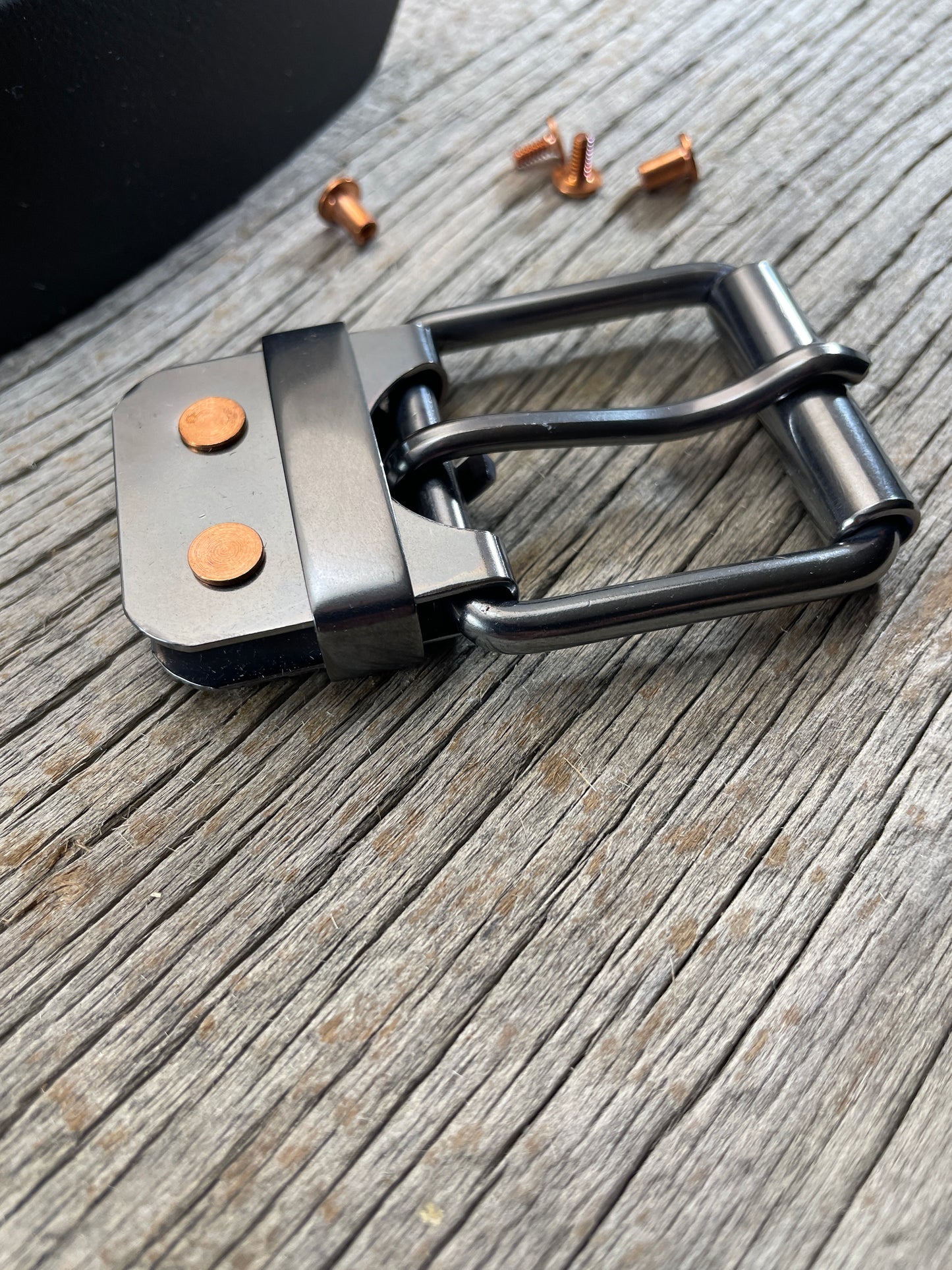 (CB-02)1 - Gunmetal Copper Belt-Plate Buckle