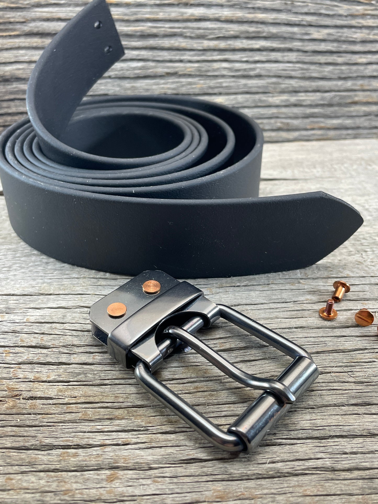 (CB-02)1 - Gunmetal Copper Belt-Plate Buckle
