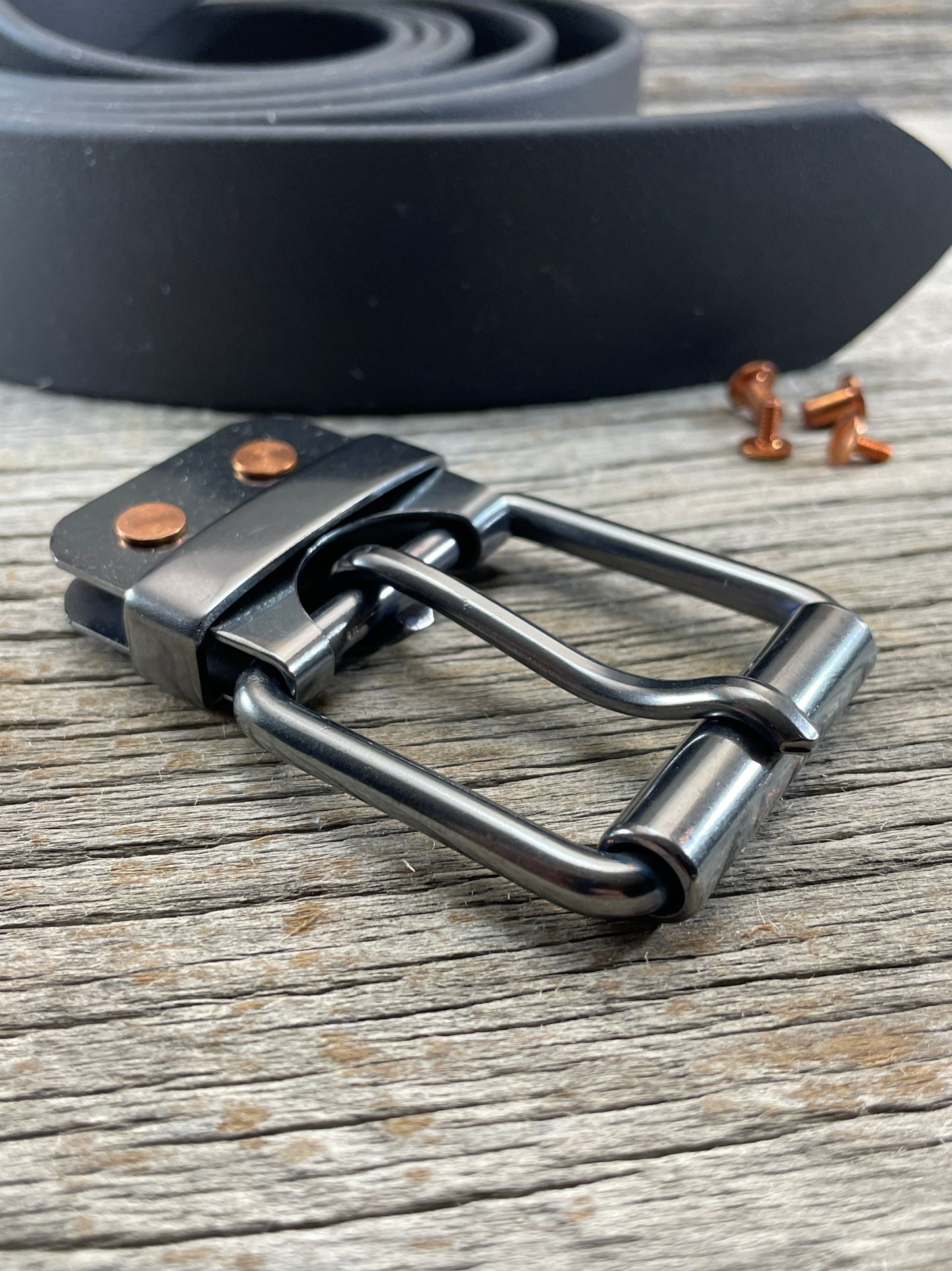 (CB-02)1 - Gunmetal Copper Belt-Plate Buckle