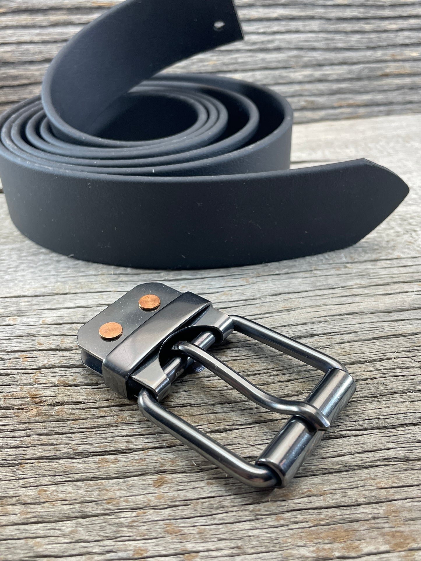 (CB-02)1 - Gunmetal Copper Belt-Plate Buckle