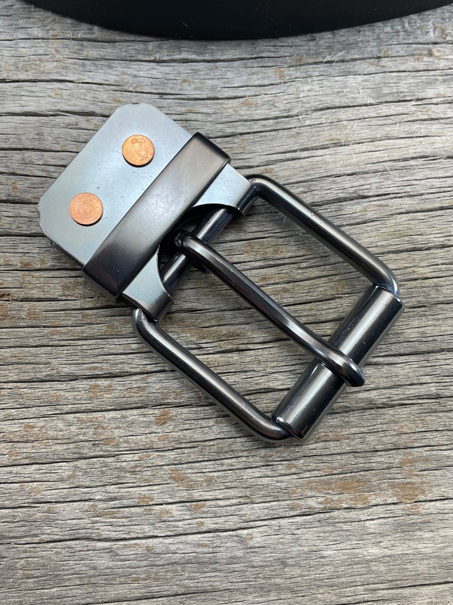 (CB-02)1 - Gunmetal Copper Belt-Plate Buckle