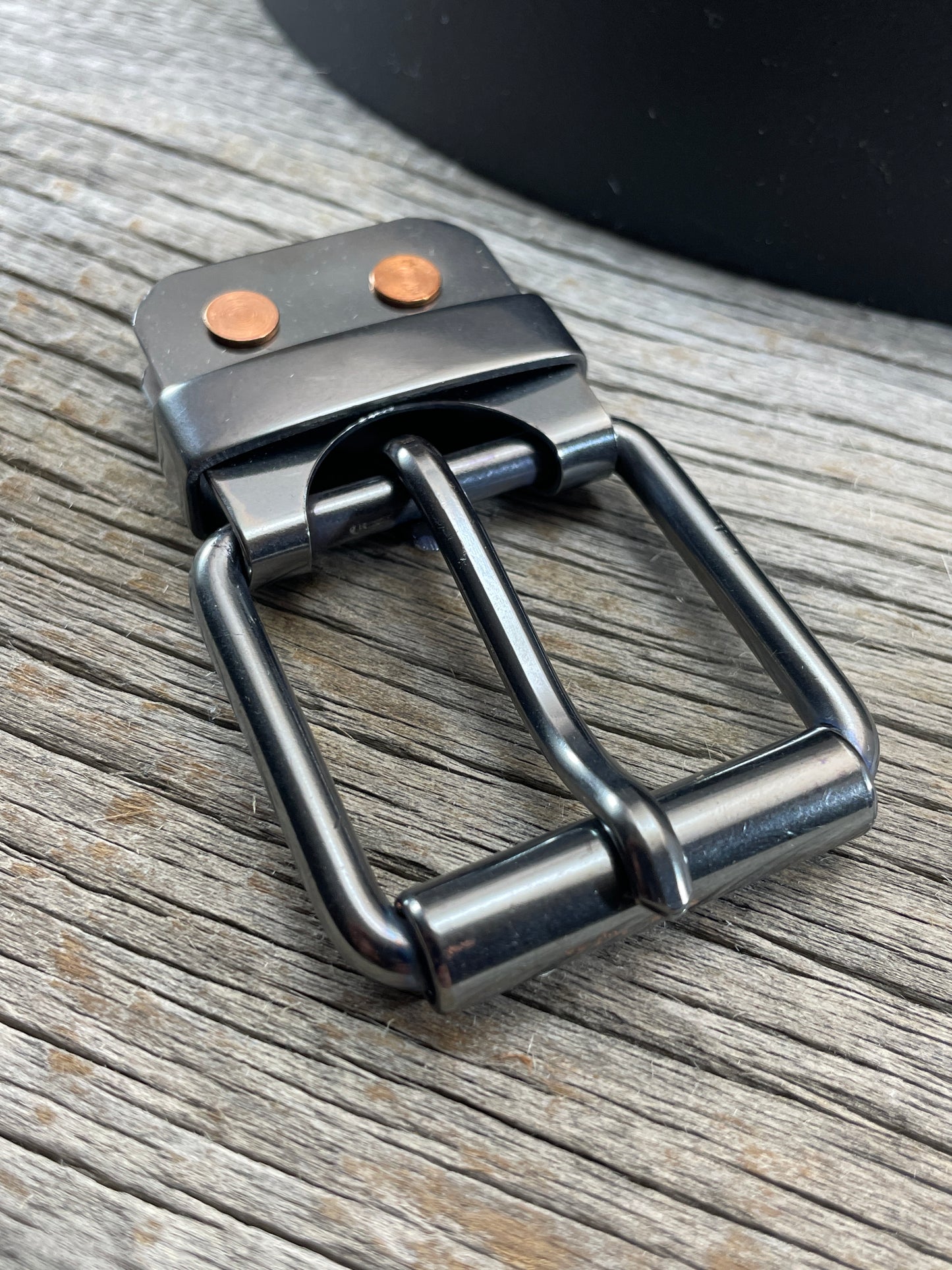 (CB-02)1 - Gunmetal Copper Belt-Plate Buckle