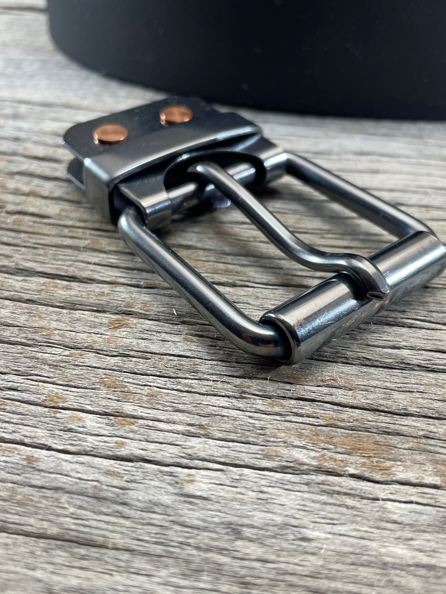 (CB-02)1 - Gunmetal Copper Belt-Plate Buckle
