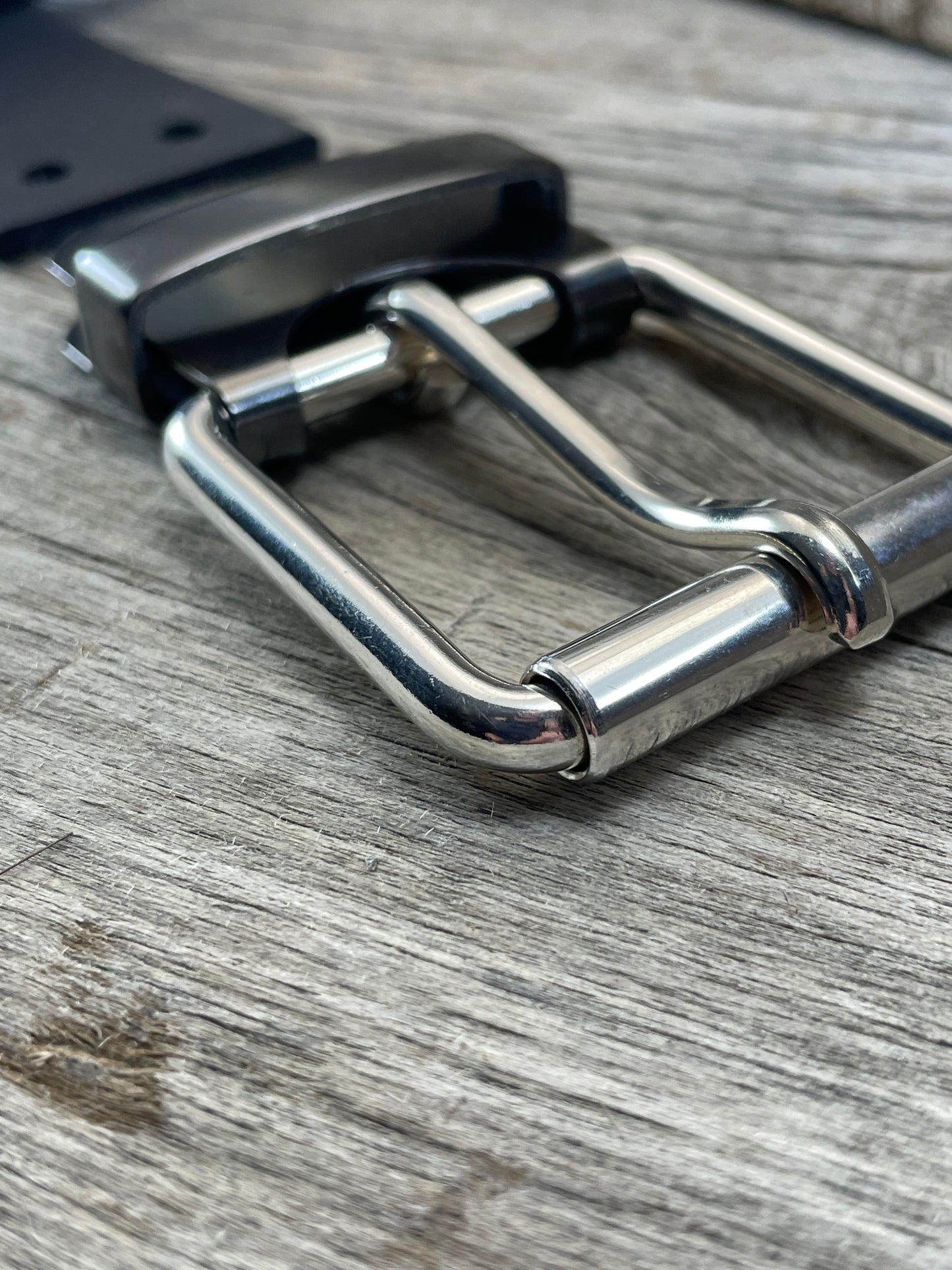 (SB-04)1 - Sterling Silver and Gunmetal Copper Belt-Plate Buckle with Gunmetal Keeper Loop