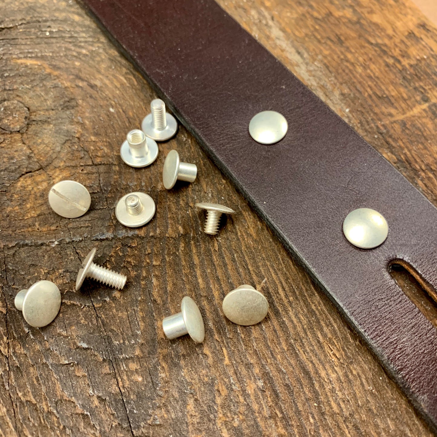 Sterling Silver - Chicago Screw Sets for Leather 1/8, 3/16, 1/4