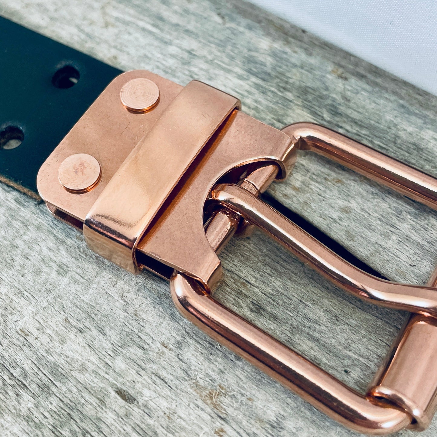 FLEX(CB-01)72 -  Solid Copper Belt-Plate Buckle on WeatherFlex Waterproof Belt Strap 72"