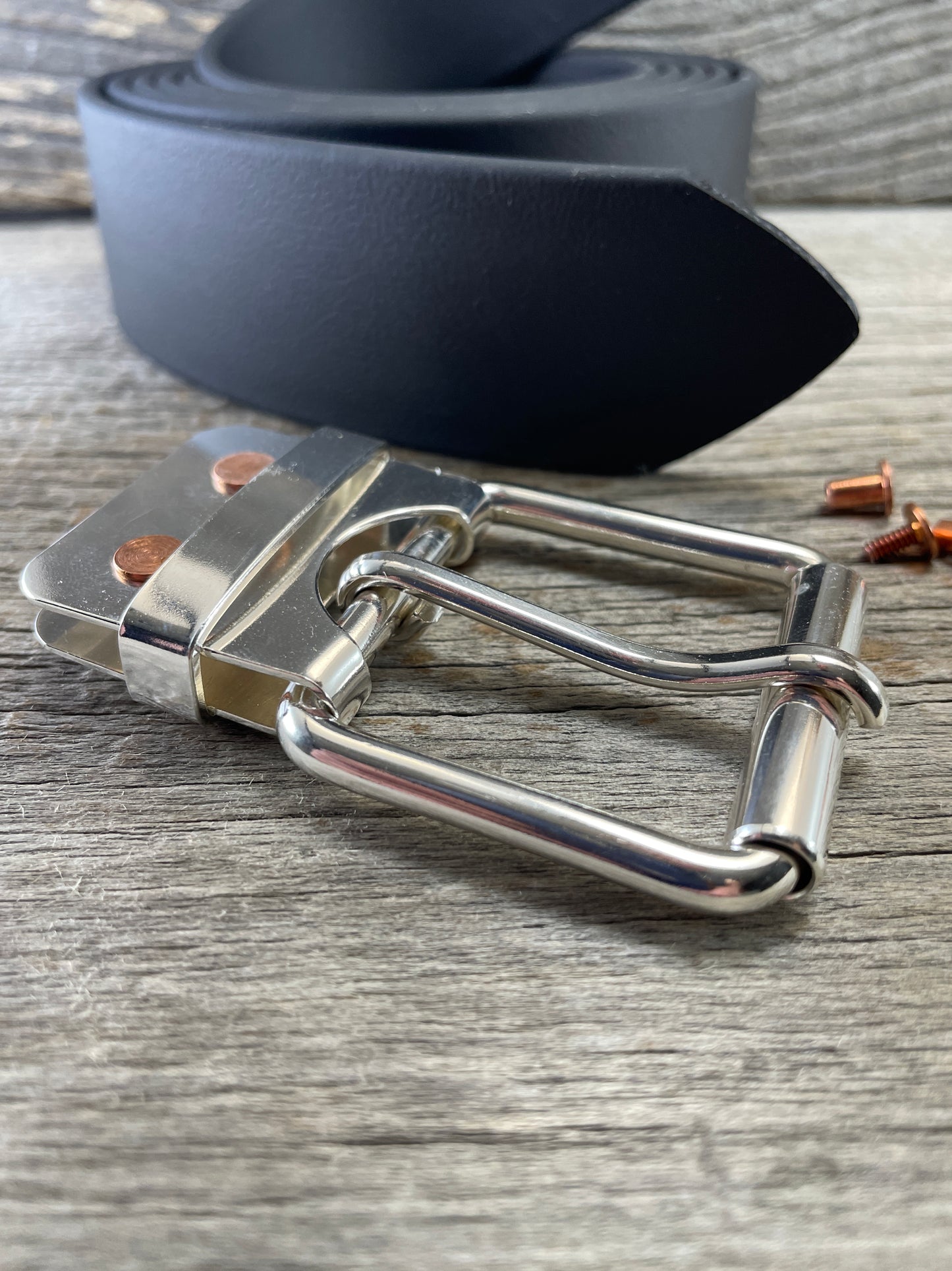 FLEX(SB-01)72 - Sterling Silver Belt-Plate Buckle on WeatherFlex Waterproof Belt Strap 72"