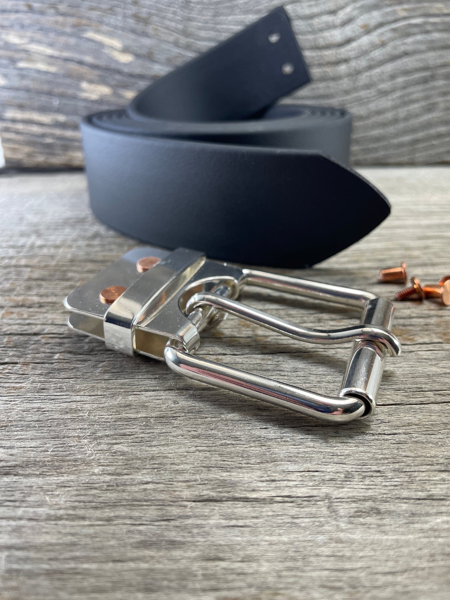 FLEX(SB-01)72 - Sterling Silver Belt-Plate Buckle on WeatherFlex Waterproof Belt Strap 72"