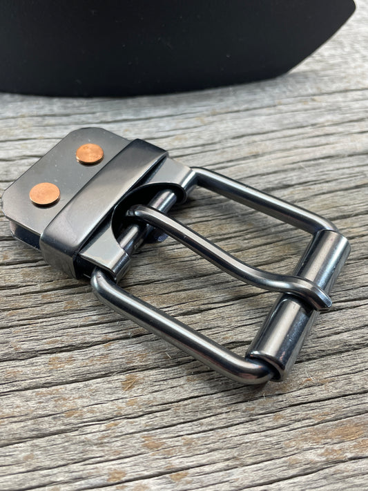 (CB-02)1 - Gunmetal Copper Belt-Plate Buckle