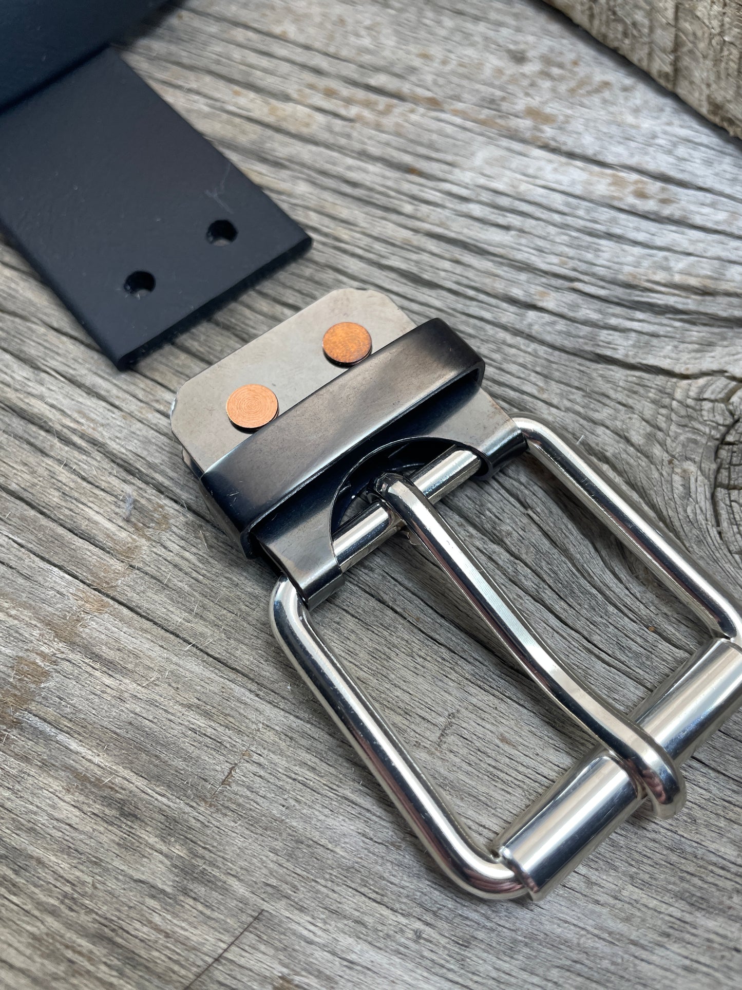 FLEX(SB-04)72 - Sterling Silver and Copper Belt-Plate Buckle and Belt