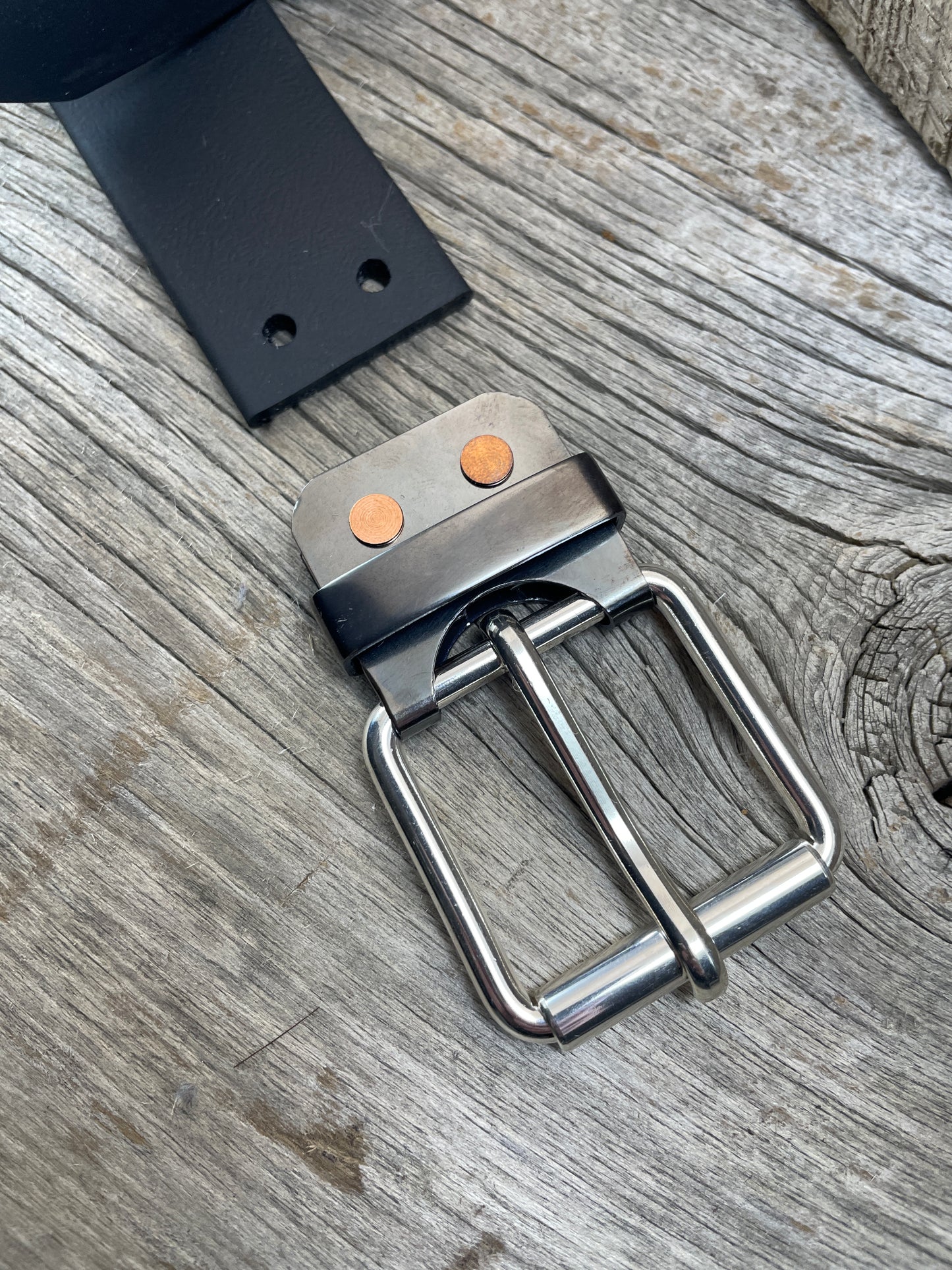 FLEX(SB-04)72 - Sterling Silver and Copper Belt-Plate Buckle and Belt