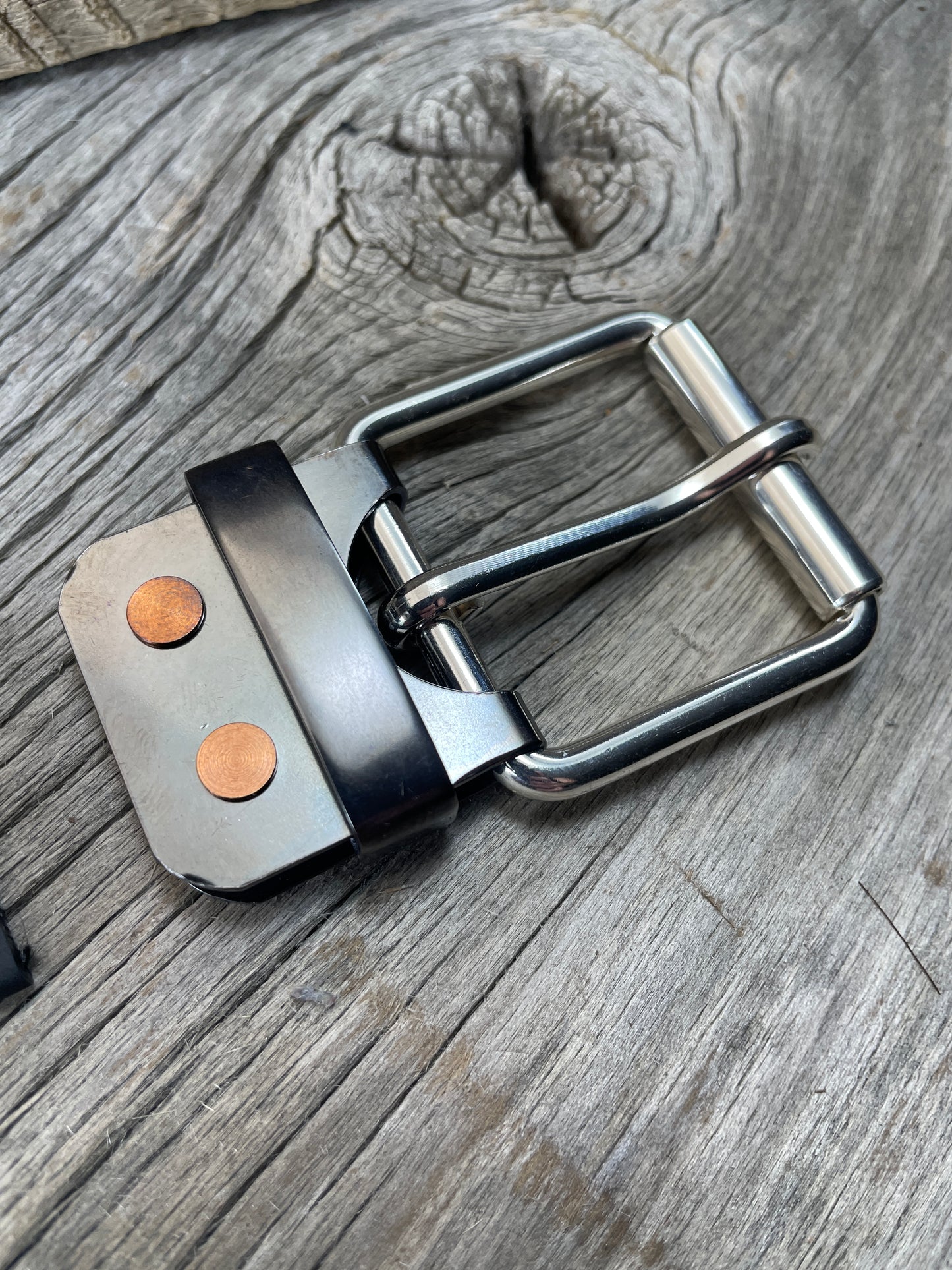 FLEX(SB-04)72 - Sterling Silver and Copper Belt-Plate Buckle and Belt