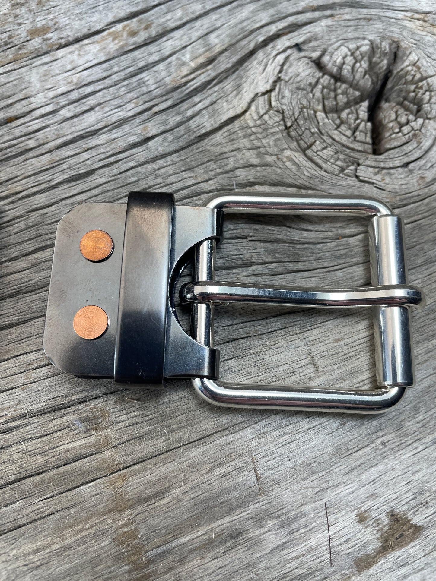 FLEX(SB-04)72 - Sterling Silver and Copper Belt-Plate Buckle and Belt