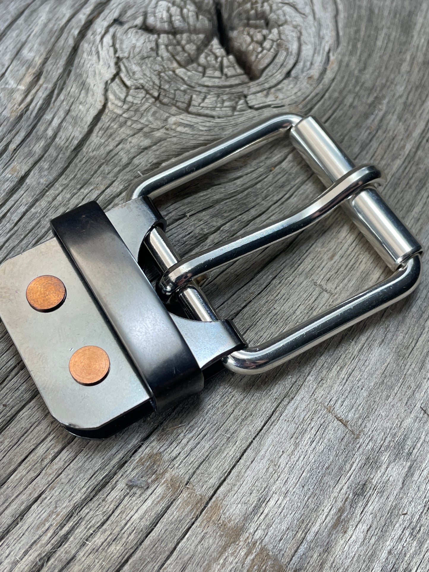 FLEX(SB-04)72 - Sterling Silver and Copper Belt-Plate Buckle and Belt