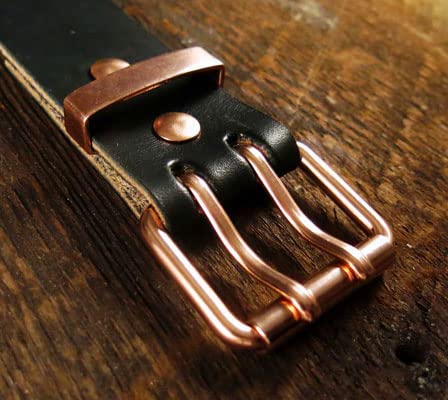 SOLID COPPER DOUBLE PRONG BELT BUCKLE 1.5"