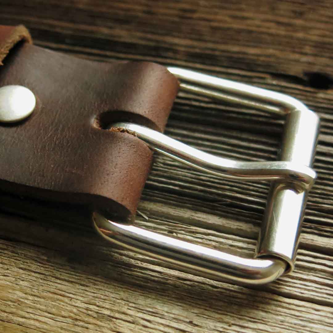 1 1/4" silver belt buckle