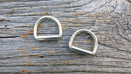 Solid Sterling Silver D Rings for Leather